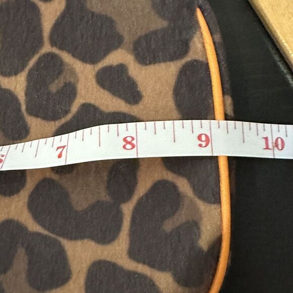 Ann Taylor Live Love Loft Brown & Orange Multi Leopard Cloth CC Zip Wristlet - Picture 9 of 10